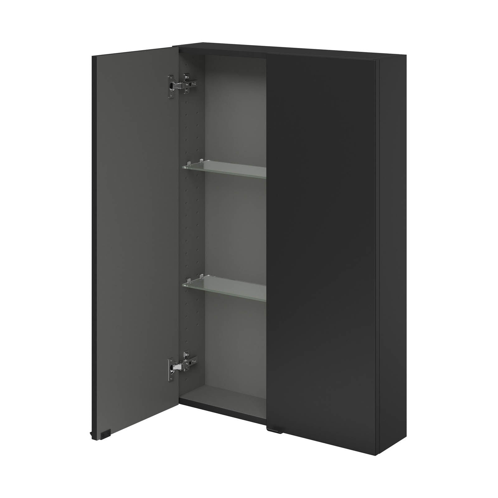 GoodHome Bathroom cabinet Double Wall Imandra Matt Black (H)90cm (W)60cm - Image 5