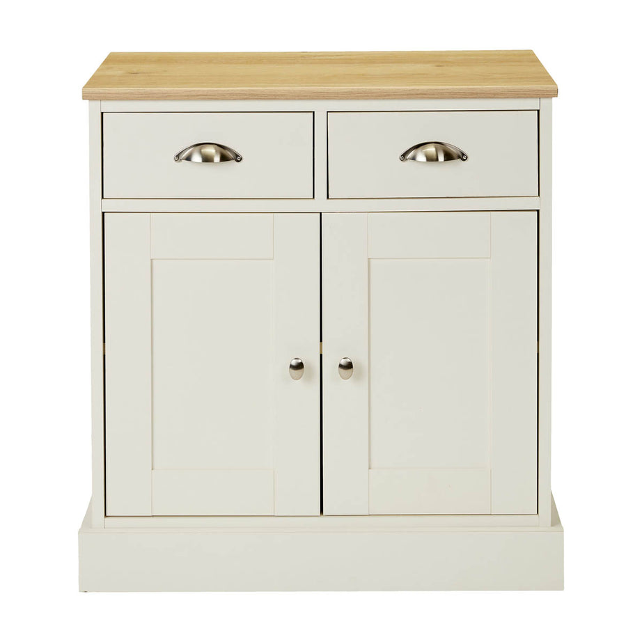 Letvica Shaker Sideboard 2 Drawer White Oak Effect (H)771mm (W)737mm (D)408mm - Image 3