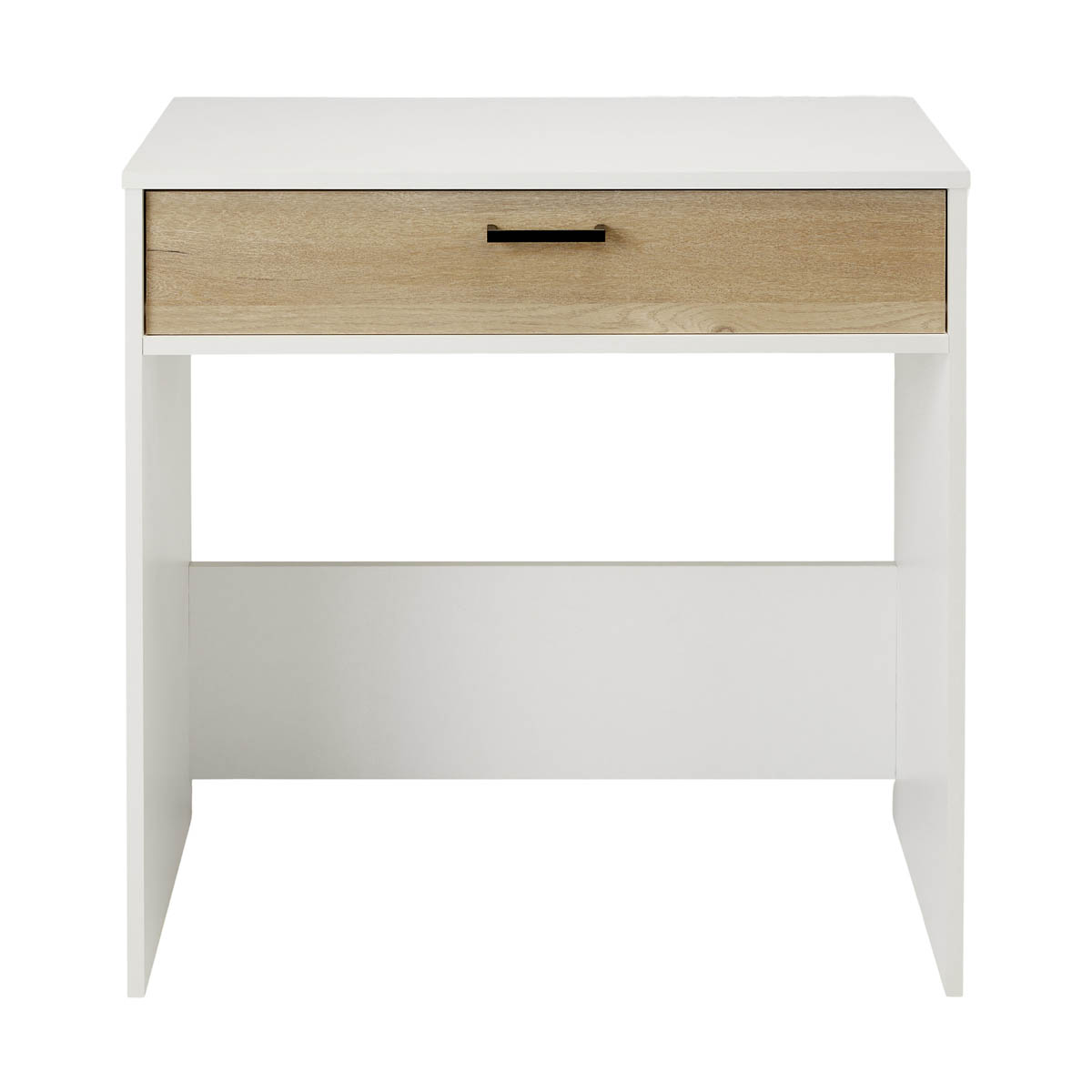 Home Office Desk 1 Drawer Matt White Wood Compact Workstation (H)733mm (W)745mm - Image 3