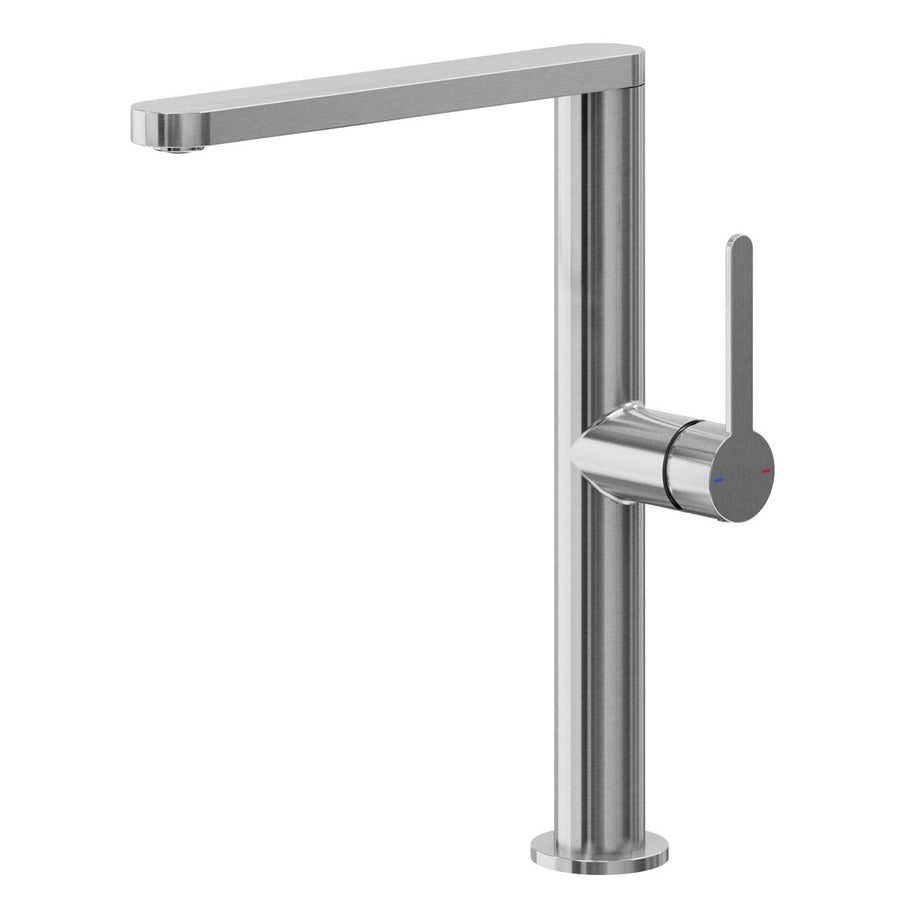 Kitchen Tap Mixer Stainless Steel Single Lever Swivel Spout Contemporary Faucet - Image 1