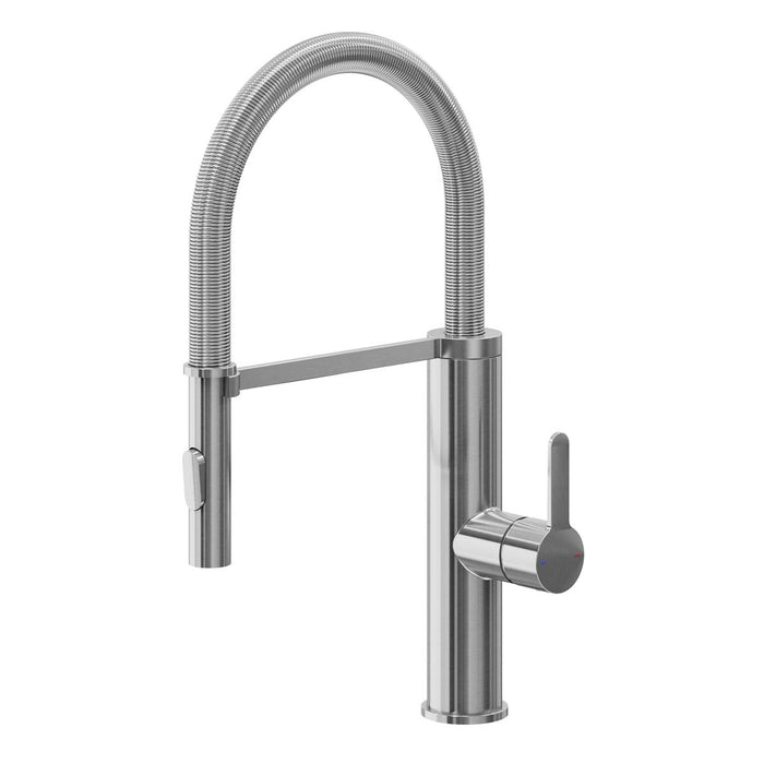 GoodHome Kitchen Tap Stainless Steel Single Lever Swivel Spout Modern Faucet - Image 1