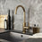 Kitchen Tap Mixer Single Lever Brass Effect Swivel Spout Contemporary Faucet - Image 4