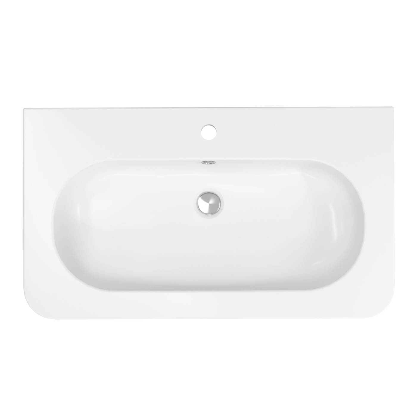 GoodHome Nevado Satin White Rectangular Vanity Basin (W)80.4cm - Image 4