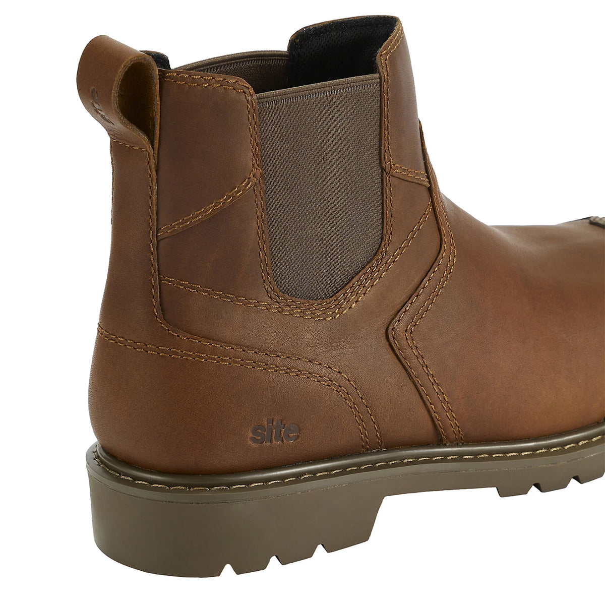 Site Dealer Boots Mens Brown Slip On Safety Work Steel Toe Size 9 Hallissey - Image 5