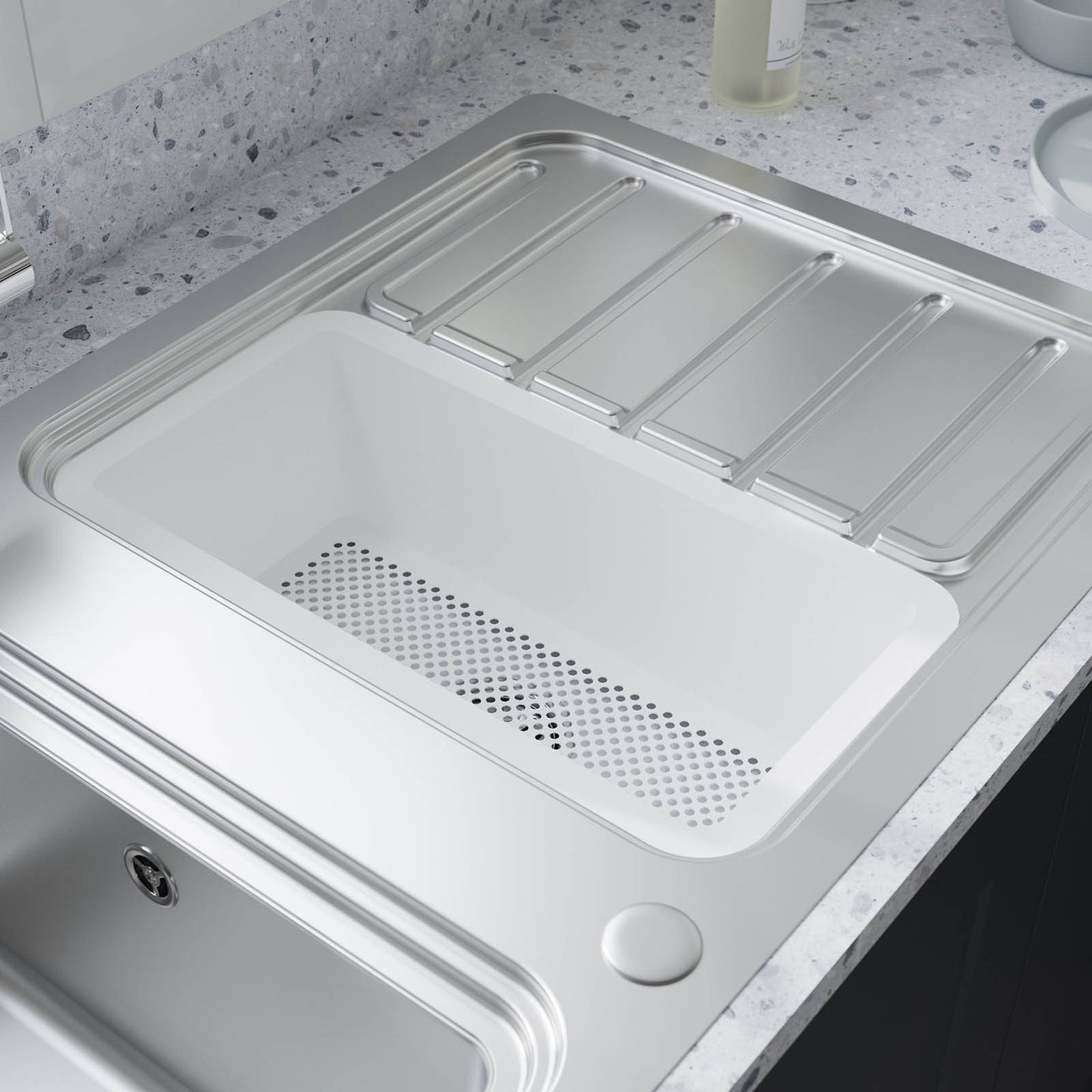 Kitchen Sink Stainless Steel 1.5 Bowl Rectangular Reversible Drainer Compact - Image 5