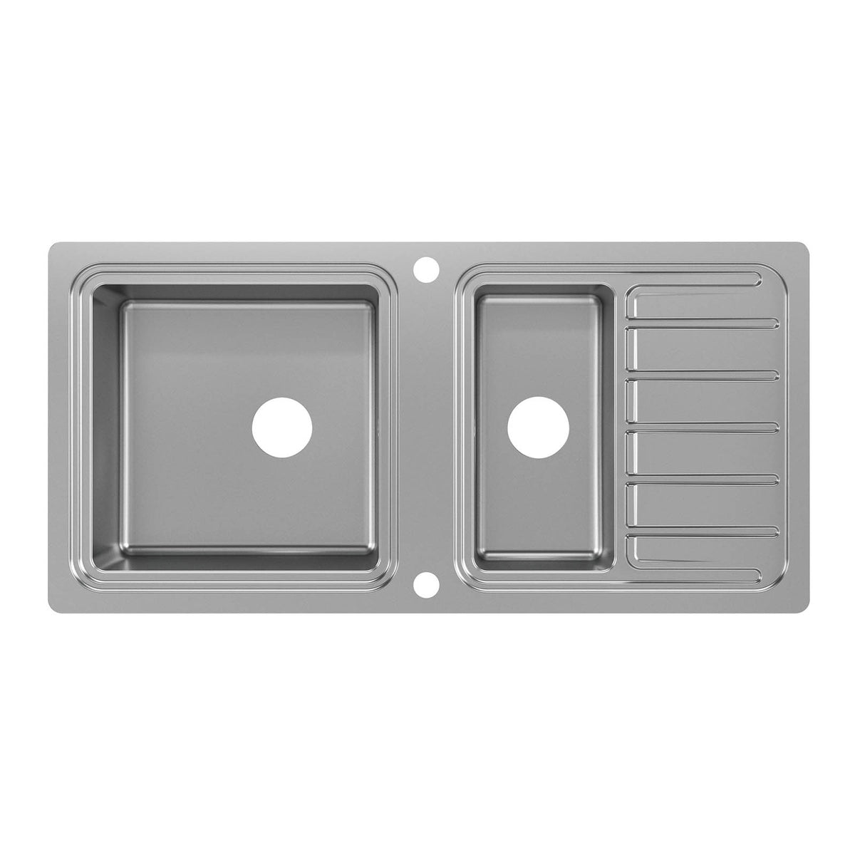 Kitchen Sink Stainless Steel 1.5 Bowl Rectangular Reversible Drainer Compact - Image 6