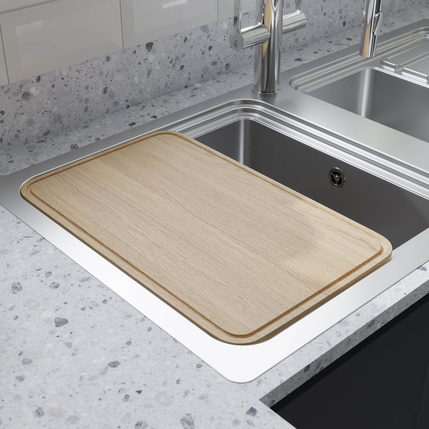 Kitchen Sink Stainless Steel 1.5 Bowl Rectangular Reversible Drainer Compact - Image 7