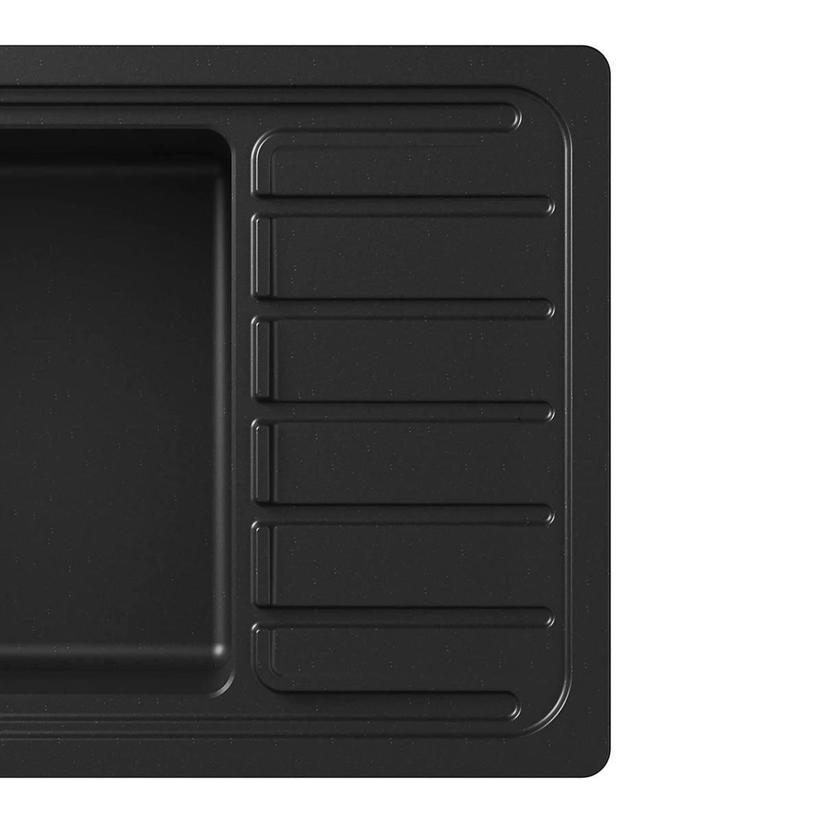 GoodHome Romesco Composite Quartz Sink Drainer Black 773x773mm - Image 4