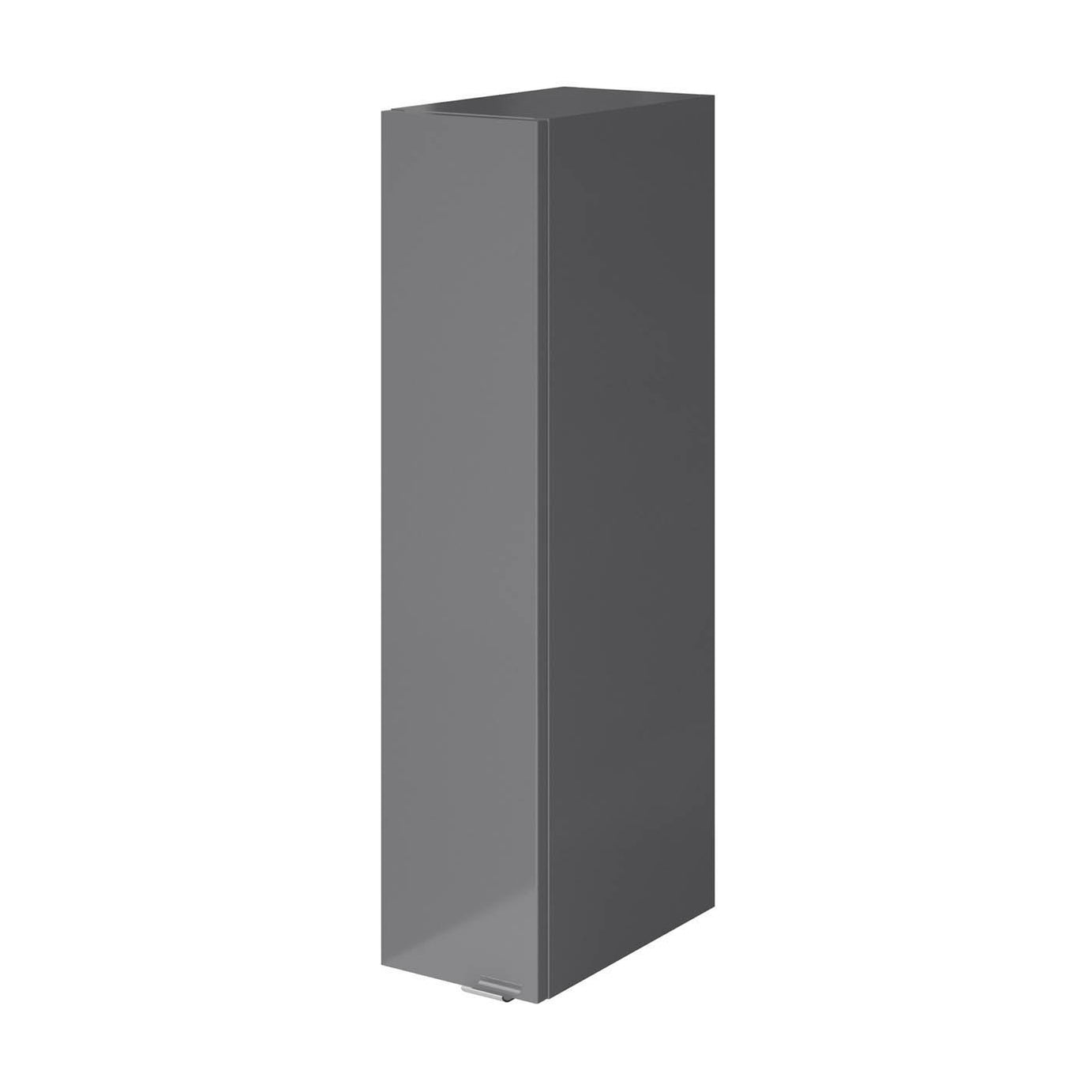 Bathroom Wall Cabinet Imandra Deep Gloss Grey Single Soft Close (H)90cm (W)20cm - Image 1