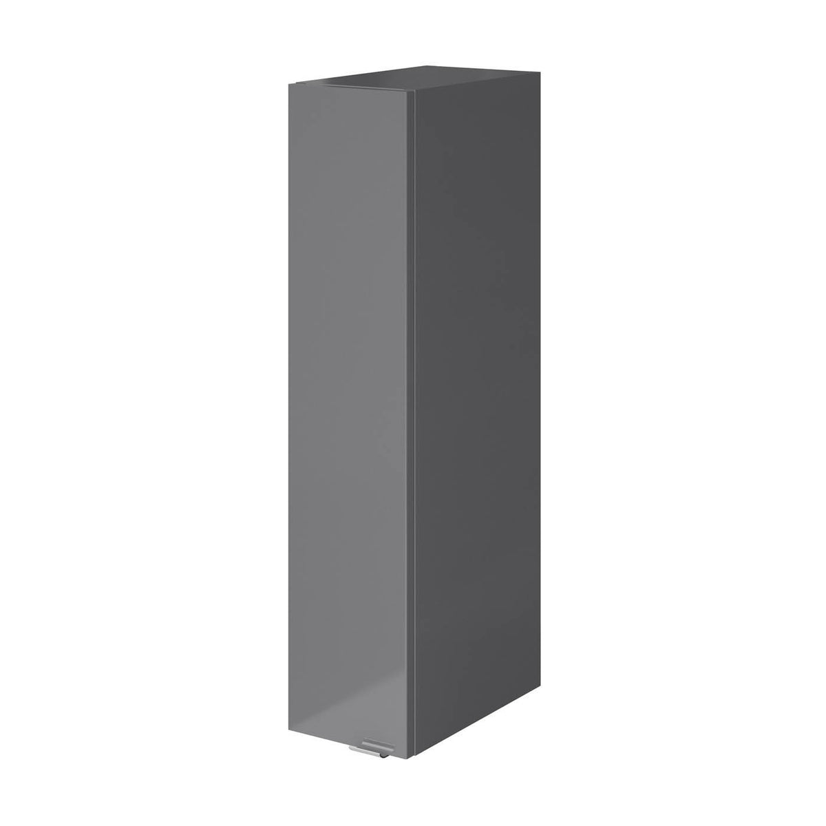 Bathroom Wall Cabinet Imandra Deep Gloss Grey Single Soft Close (H)90cm (W)20cm - Image 1