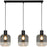 Pendant Ceiling Light Matt Black Smoked Glass Shades Hanging Industrial Modern - Image 3