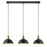 Pendant Ceiling Light 3 Lamp Adjustable Height Dimmable Matt Black Steel 6W - Image 1