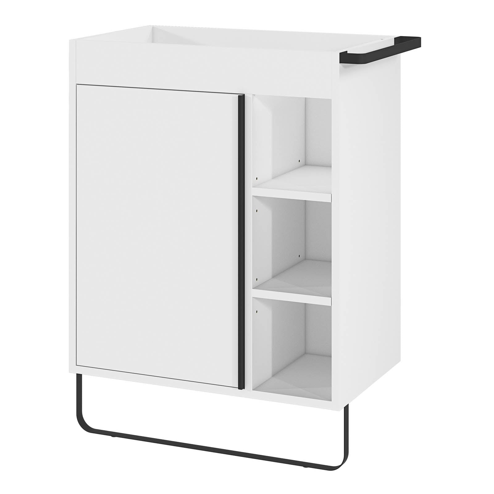 GoodHome Bathroom Cabinet Maza Matt White Single Wall-mounted (H) 820x (W) 650mm - Image 1