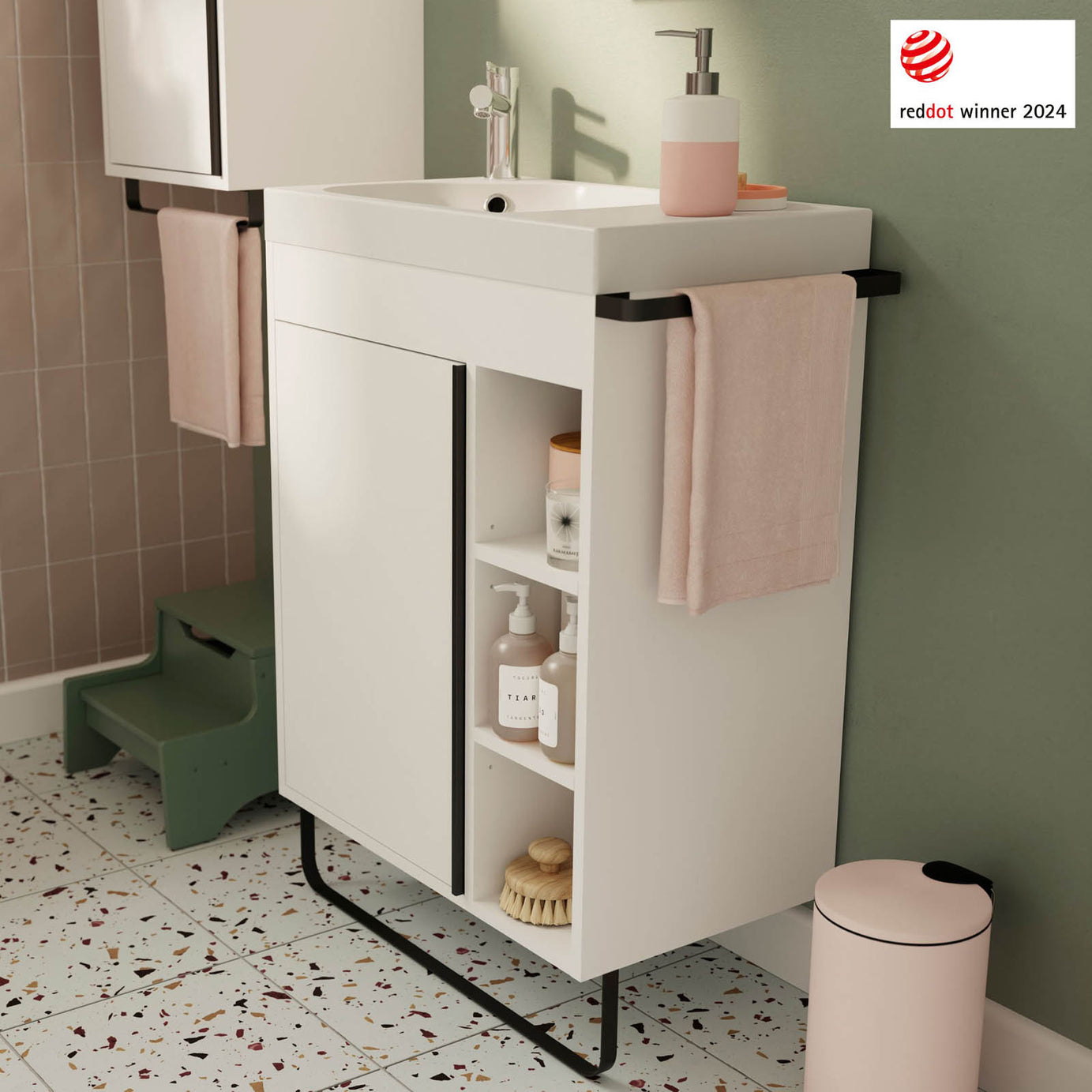 GoodHome Bathroom Cabinet Maza Matt White Single Wall-mounted (H) 820x (W) 650mm - Image 2
