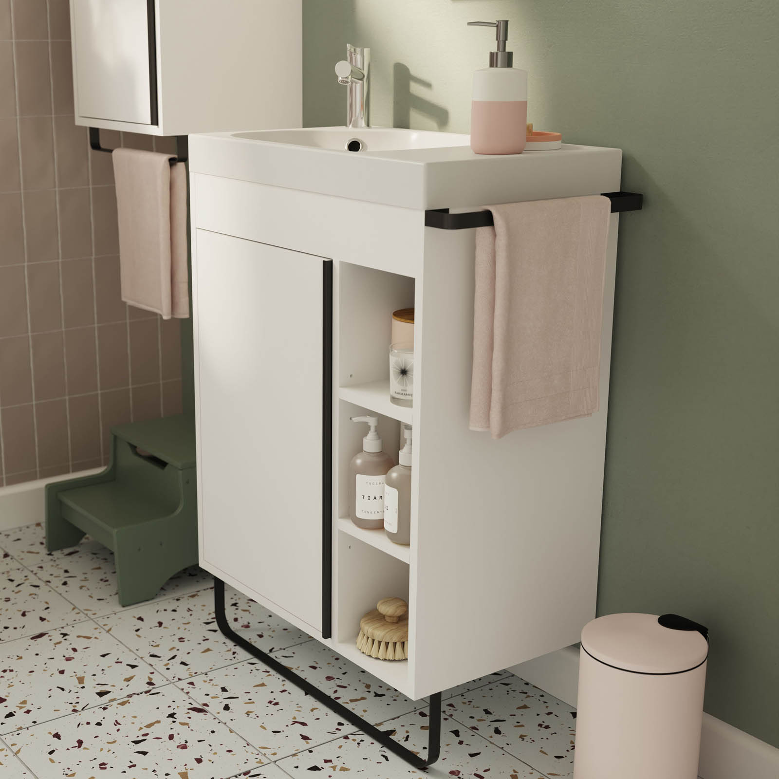 GoodHome Bathroom Cabinet Maza Matt White Single Wall-mounted (H) 820x (W) 650mm - Image 4