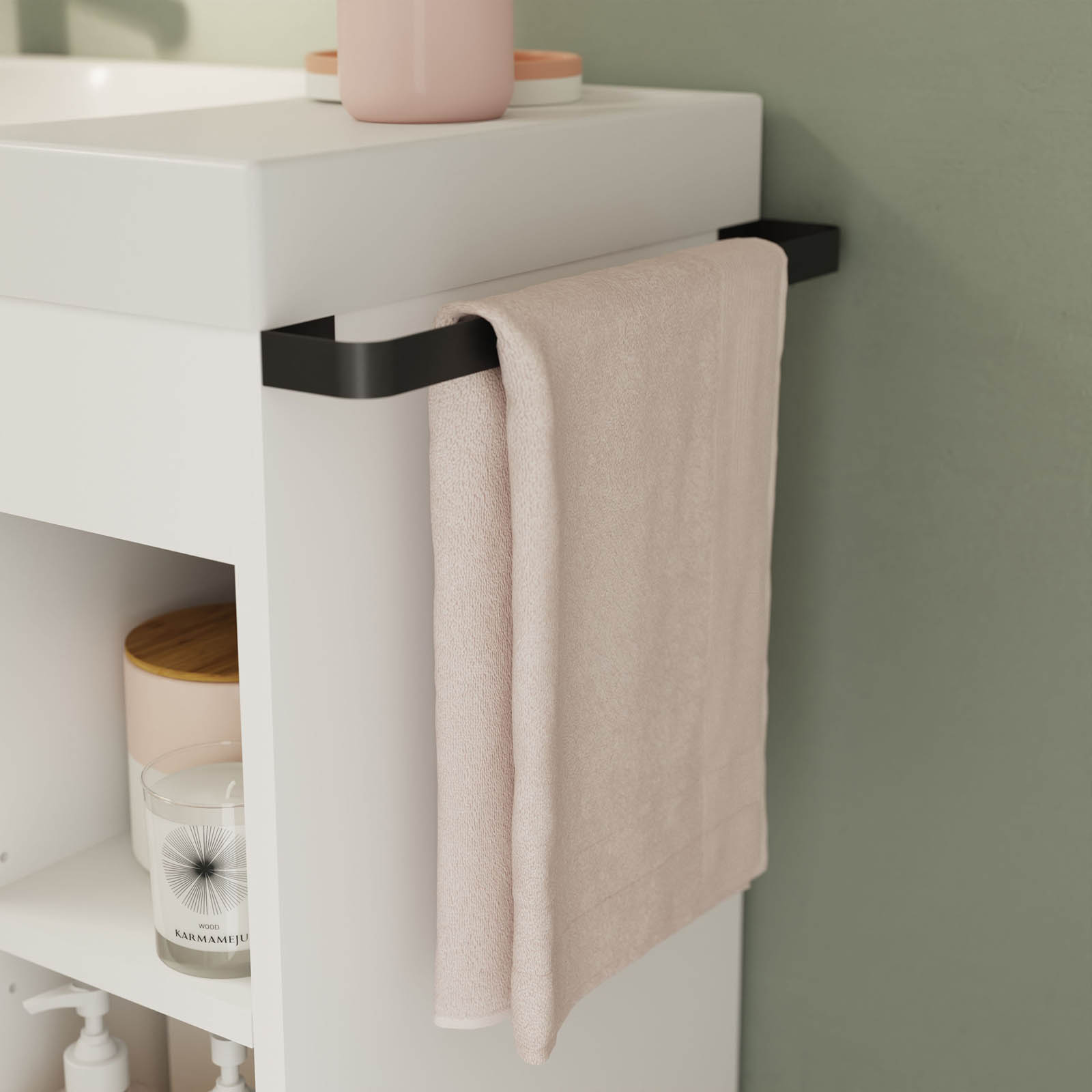 GoodHome Bathroom Cabinet Maza Matt White Single Wall-mounted (H) 820x (W) 650mm - Image 6