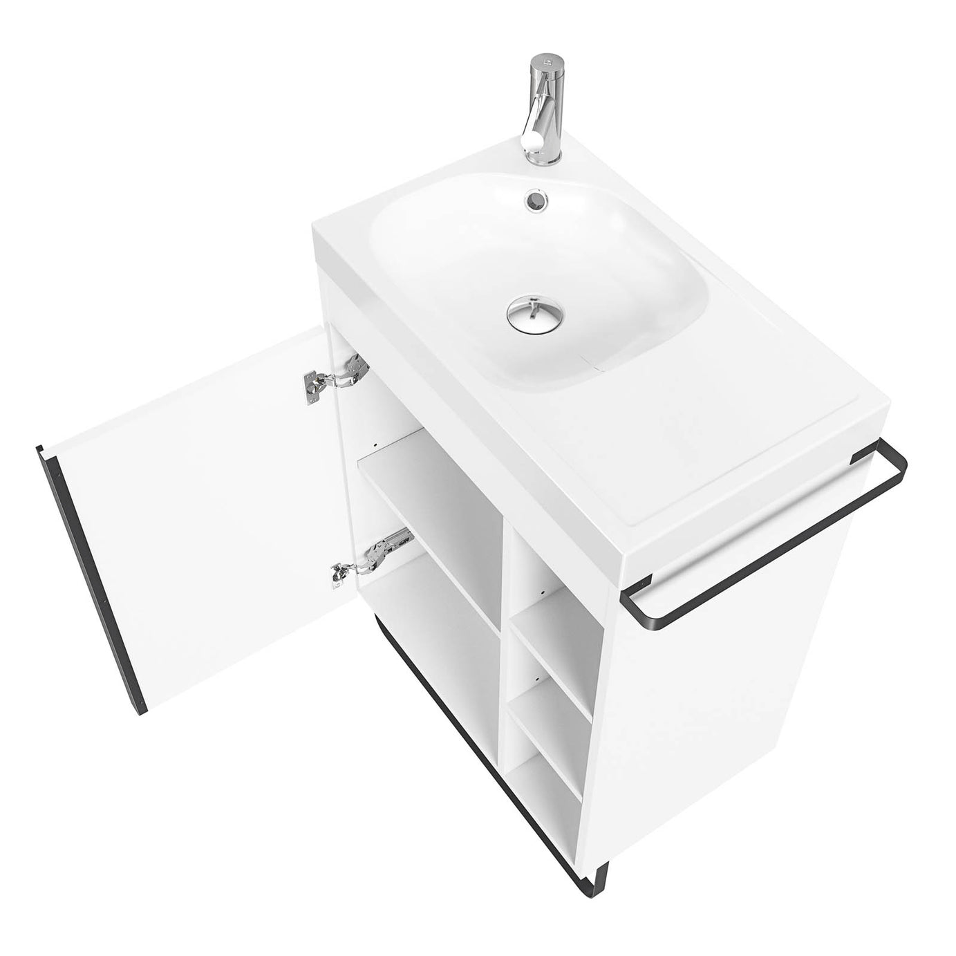 GoodHome Bathroom Cabinet Maza Matt White Single Wall-mounted (H) 820x (W) 650mm - Image 8