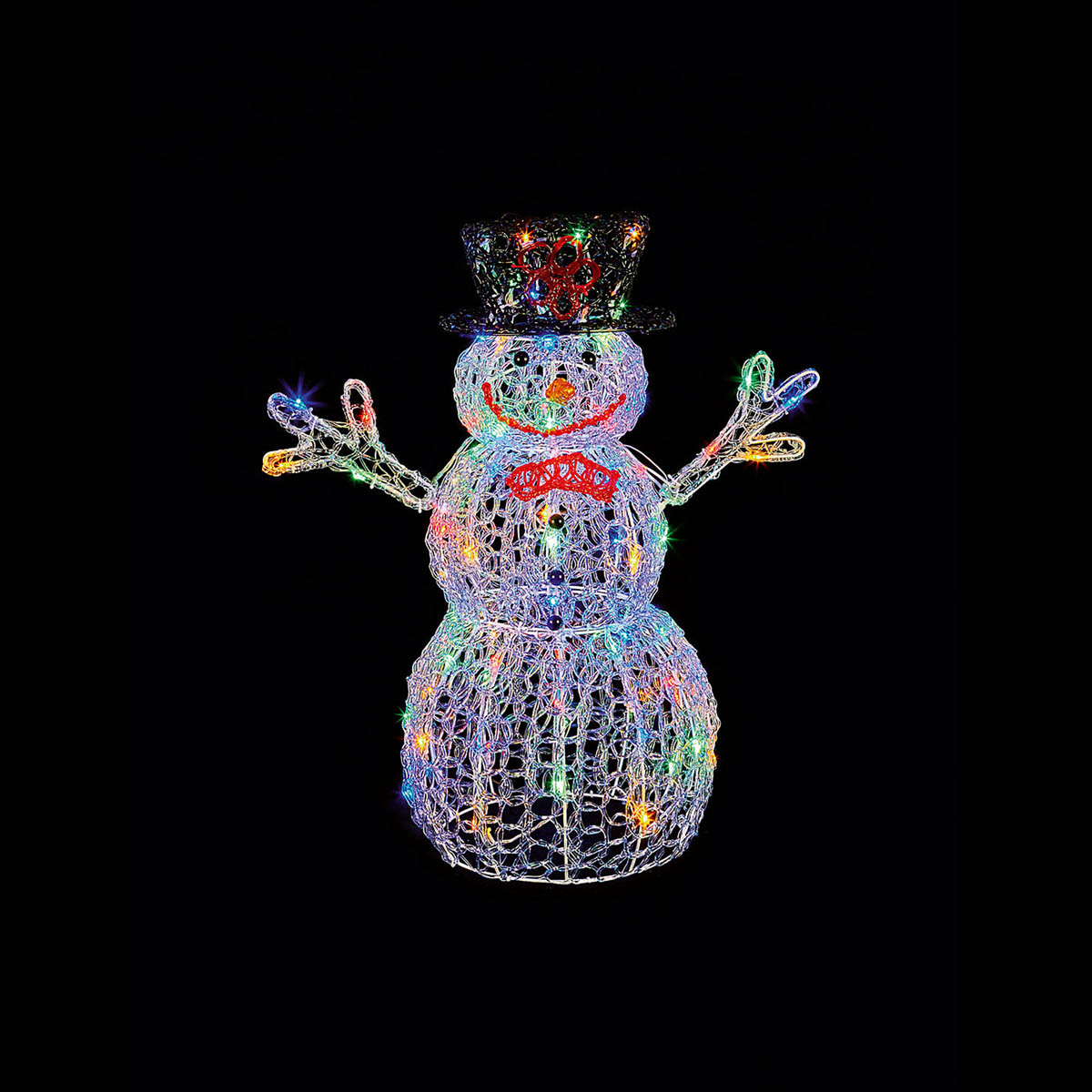 Christmas LED Snowman Decoration Ornament Indoor Outdoor Multicolour 74cm - Image 2