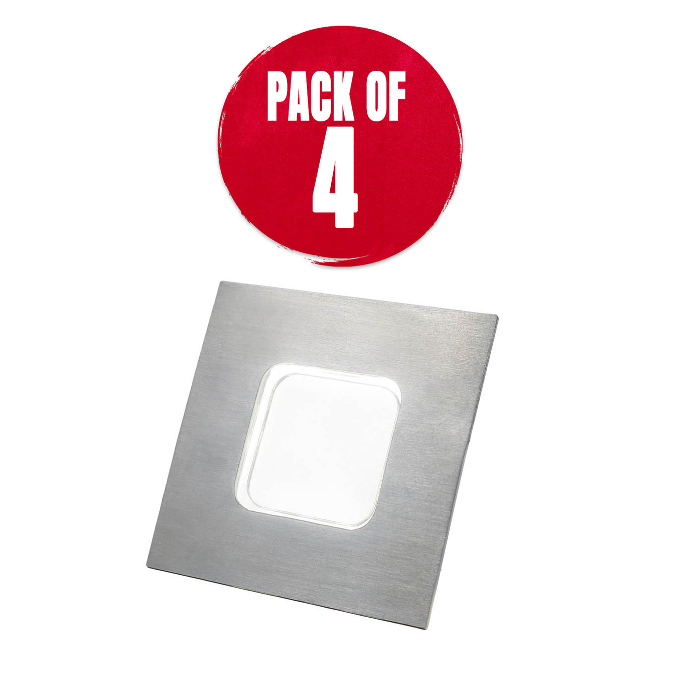 Cabinet Light LED Variable White Stainless Steel Effect (L)50mm (W)50mm 4 Pack - Image 1