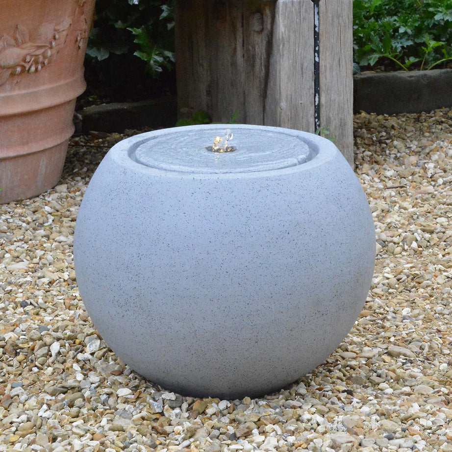Outdoor Water Feature Fountain Sphere LED Light Stone Effect Garden Decoration - Image 1