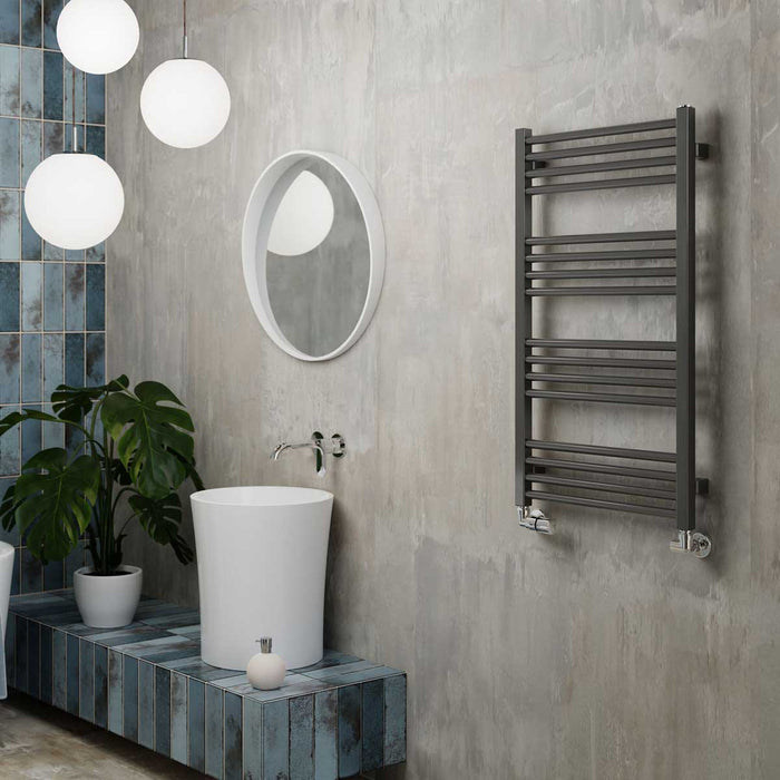 Terma Towel Rail Radiator Grey Flat Bathroom Warmer Ladder (H)90x(W)50cm - Image 2