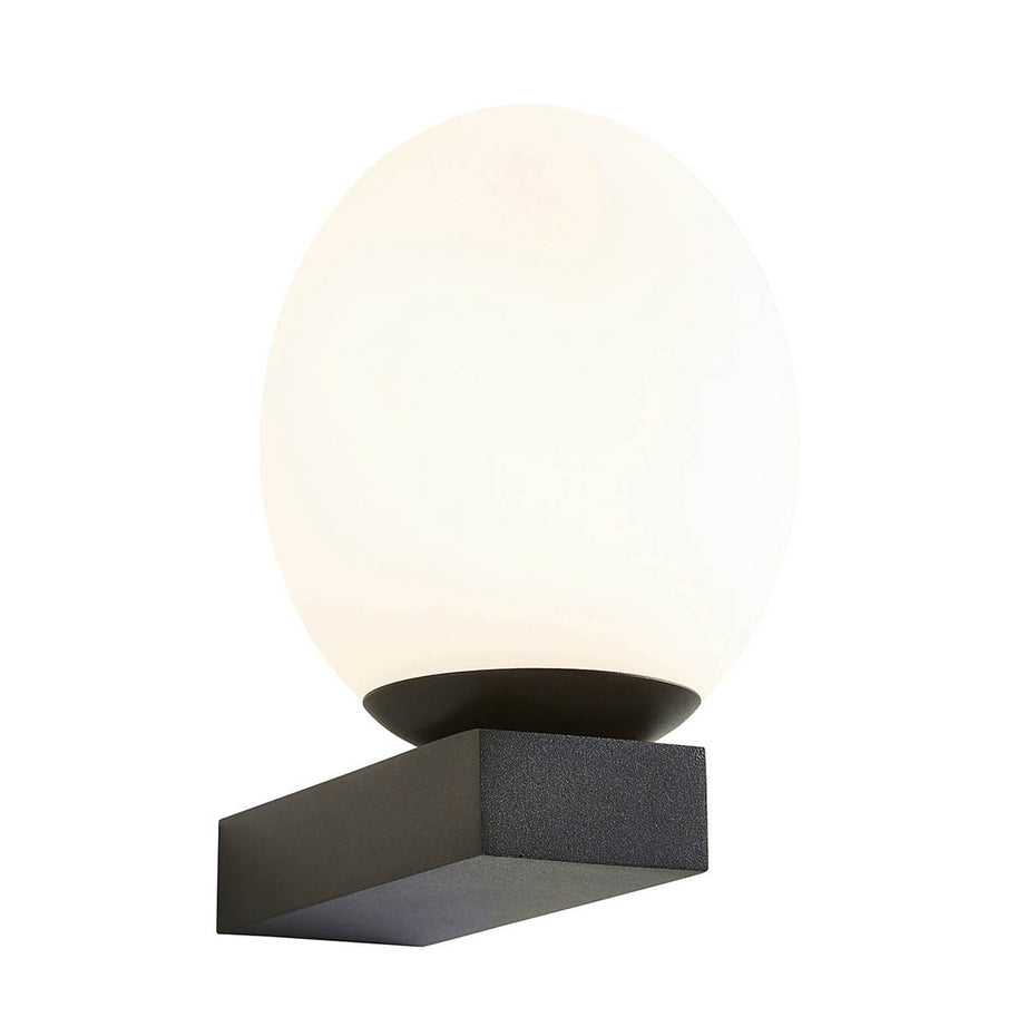 Wall Light Integrated LED Cool White Frosted Glass Metal Matt Black Modern - Image 1