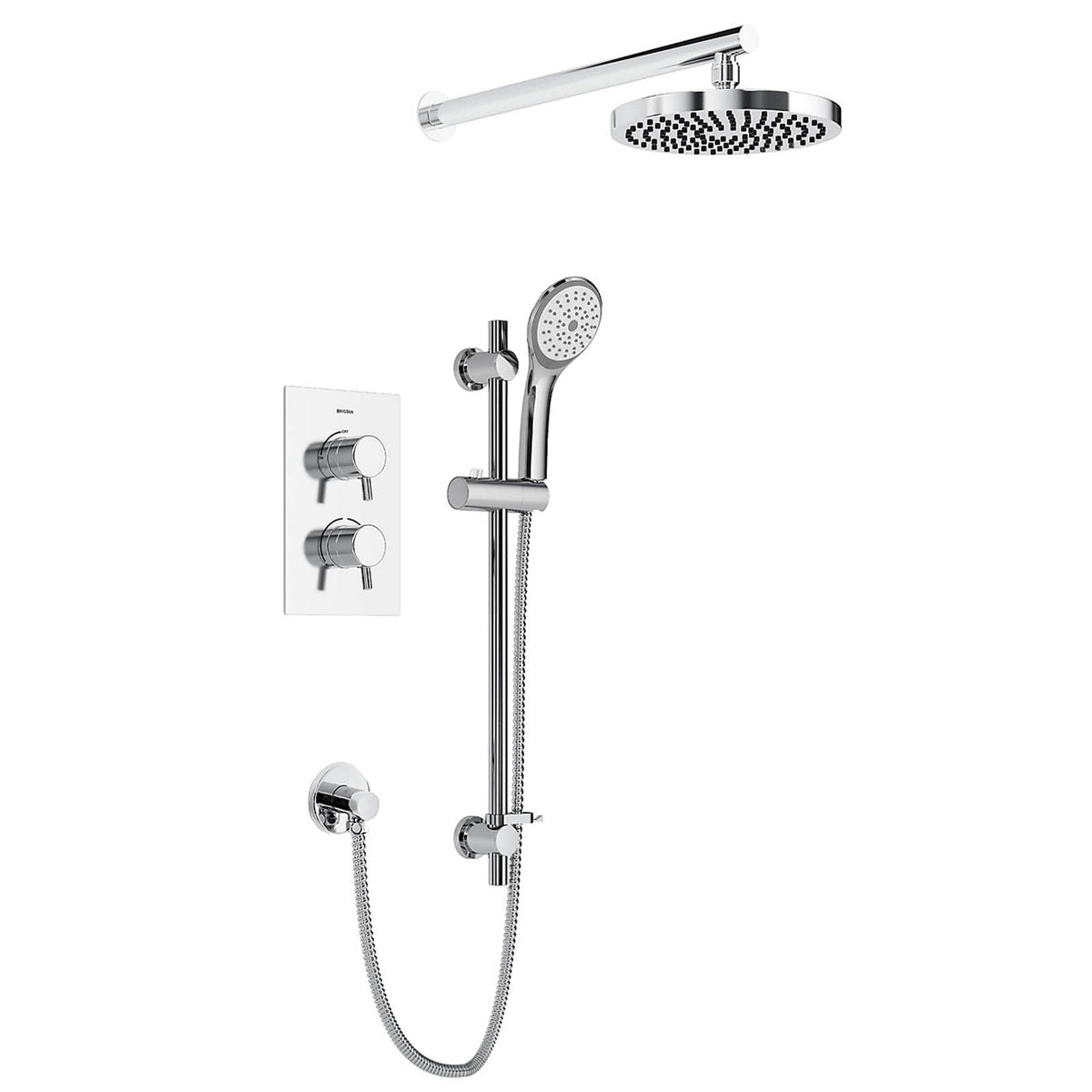 Bristan Divine Thermostatic Mixer Shower 2 Head Chrome Concealed - Image 1
