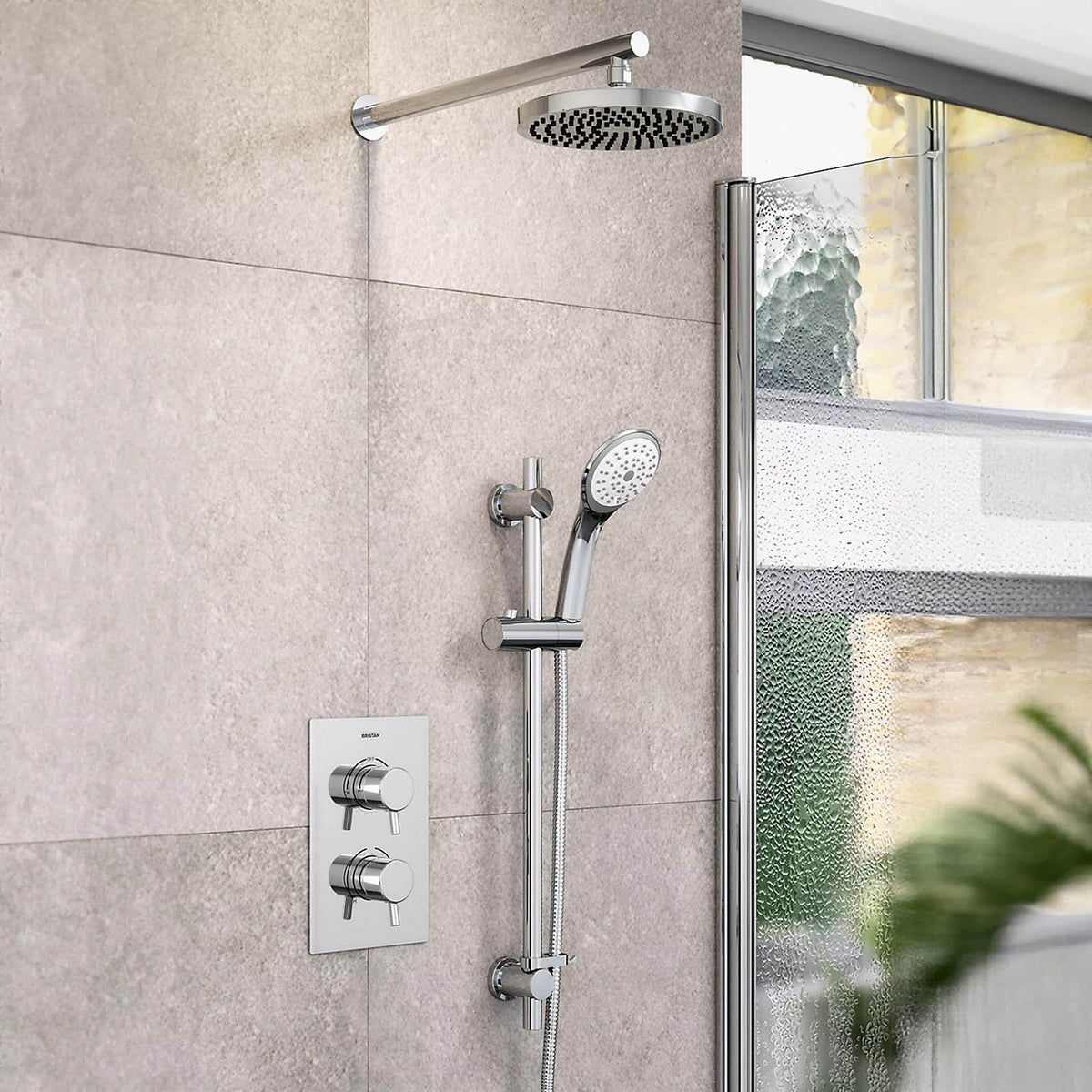 Bristan Divine Thermostatic Mixer Shower 2 Head Chrome Concealed - Image 6