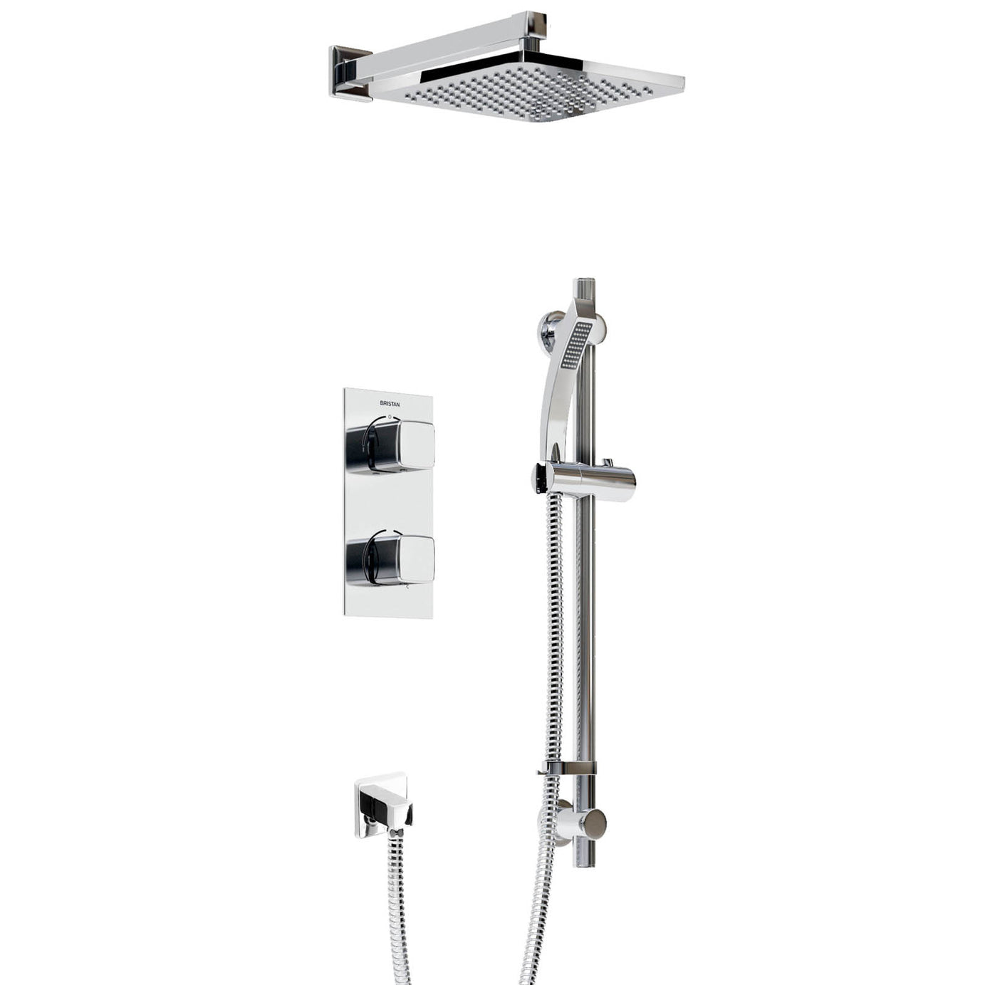 Bristan Thermostatic Mixer Shower Recessed Chrome Single Spray Pattern Dual Head - Image 1