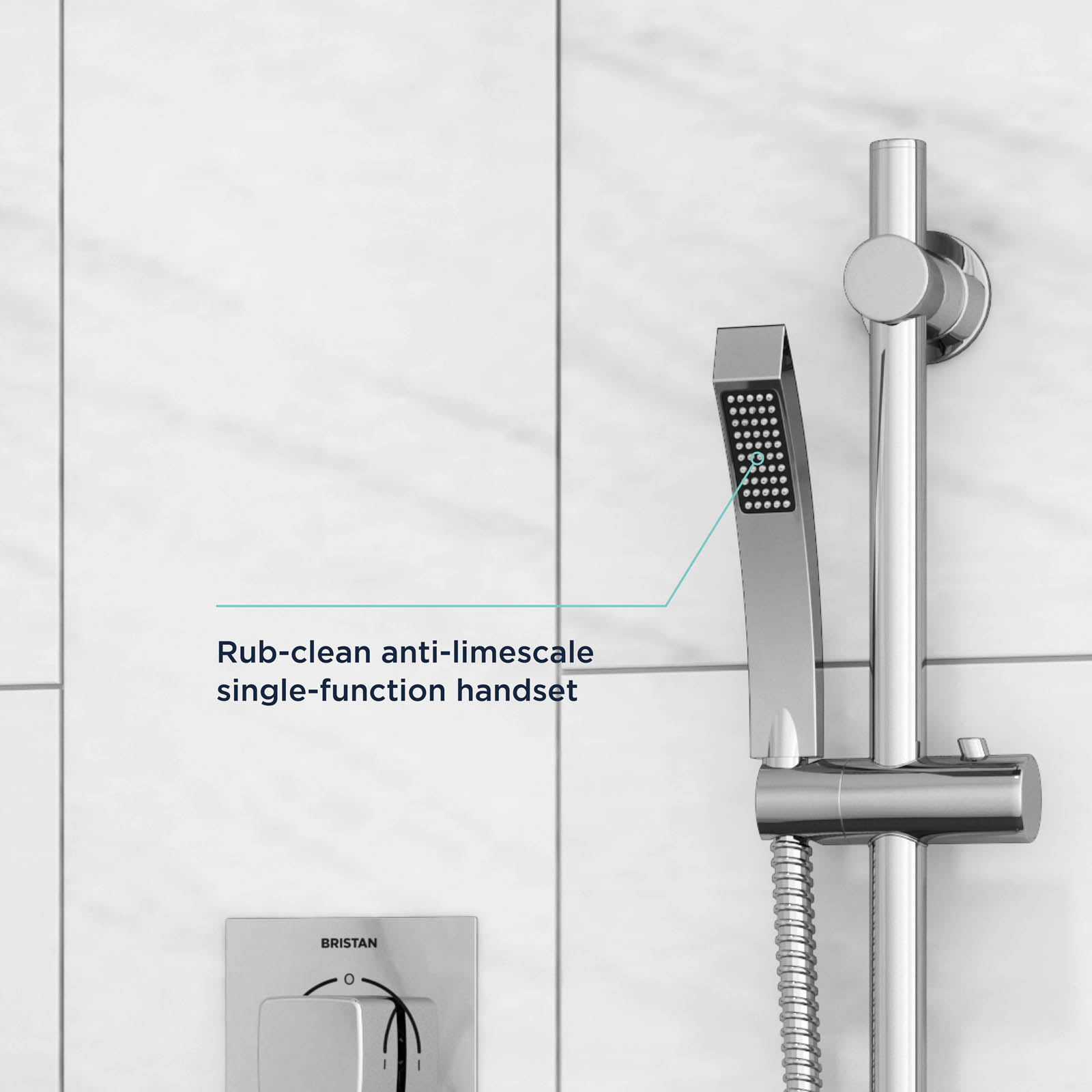 Bristan Thermostatic Mixer Shower Recessed Chrome Single Spray Pattern Dual Head - Image 5