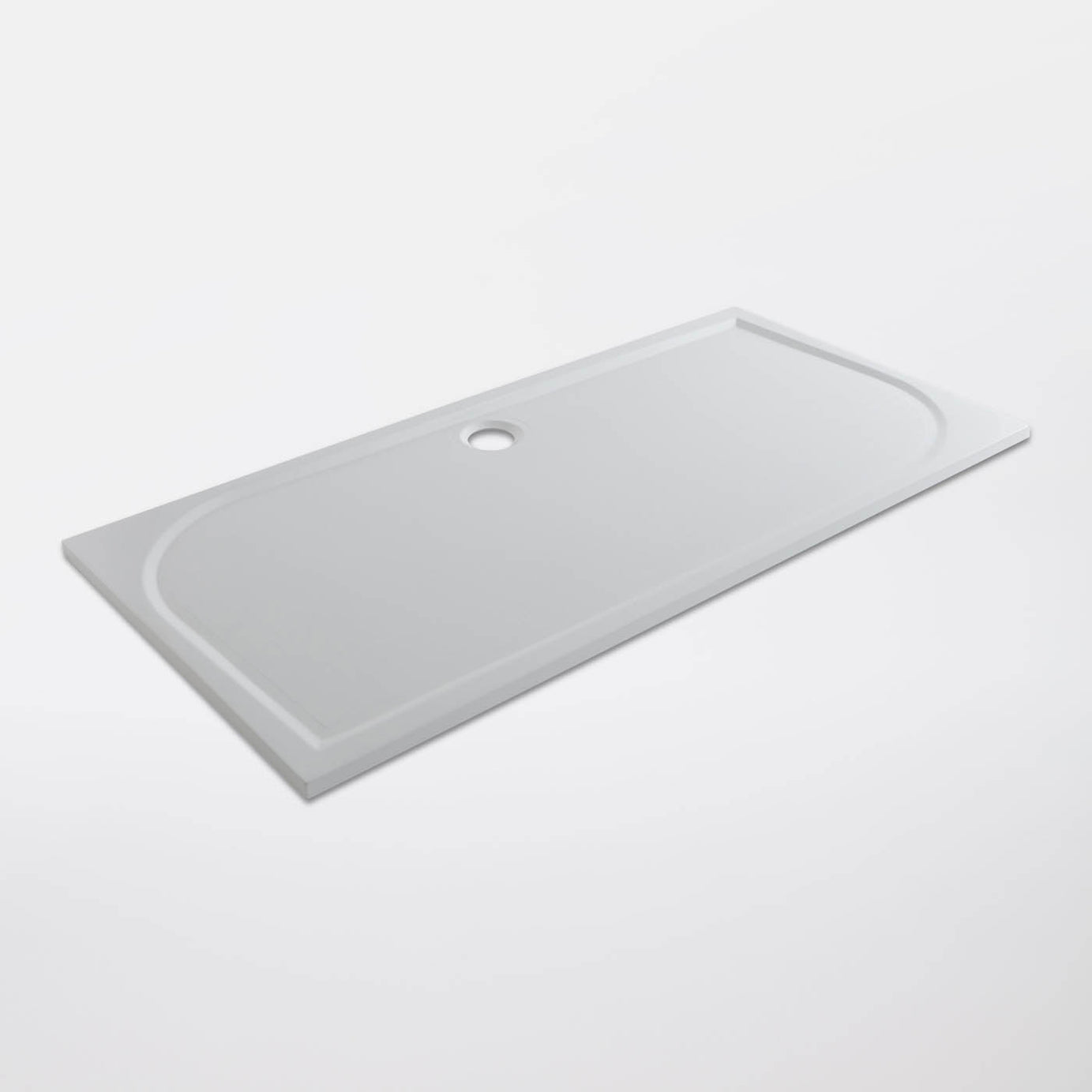 GoodHome Limski White Rectangular Centre drain Shower tray (L)1600mm (W)700mm (H) 27mm - Image 1