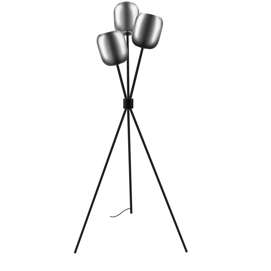 Floor Lamp Tripod LED Smokey Glass Metal Matt Black Contemporary 1510mm - Image 3