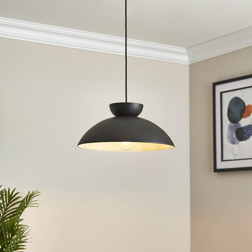 Stacked Matt Black LED Pendant ceiling light, (Dia)380mm - Image 1