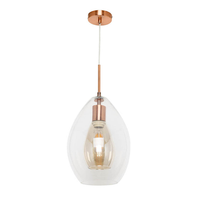 Pendant Ceiling Light LED Satin Copper Effect Adjustable Modern (Dia)250mm - Image 5