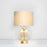 Table Lamp Champagne Brass Effect Round Bedside Living Room Bedroom Light - Image 2