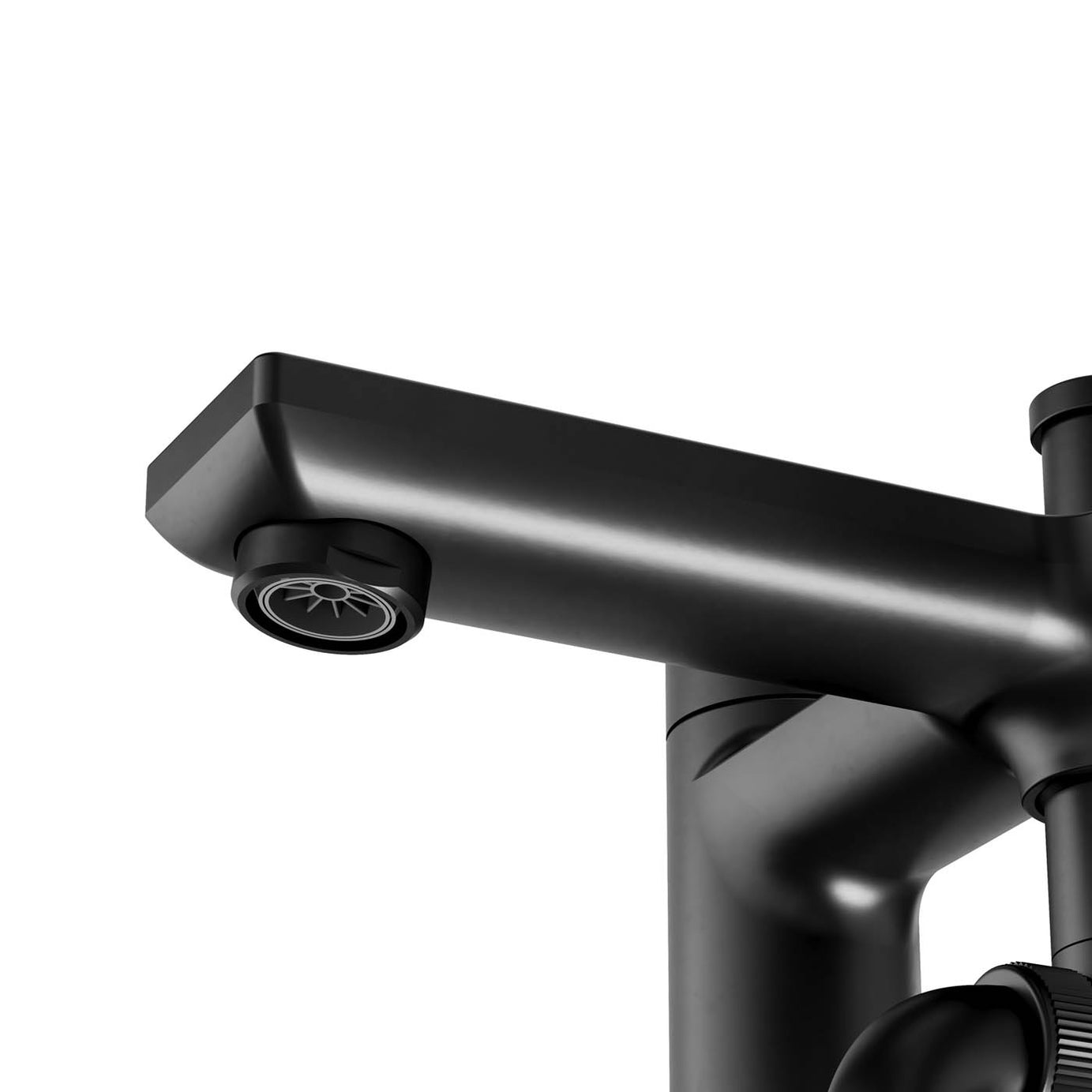 GoodHome Akita Matt Black Deck-mounted Bath mixer tap with shower kit - Image 7