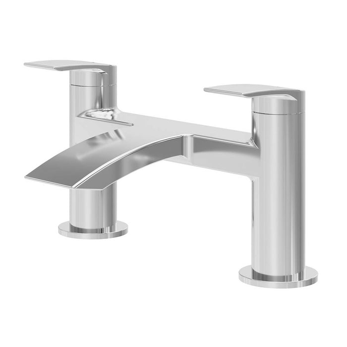 Bath Filler Tap Mixer Gloss Chrome Lever Waterfall Spout Bathroom Modern - Image 1