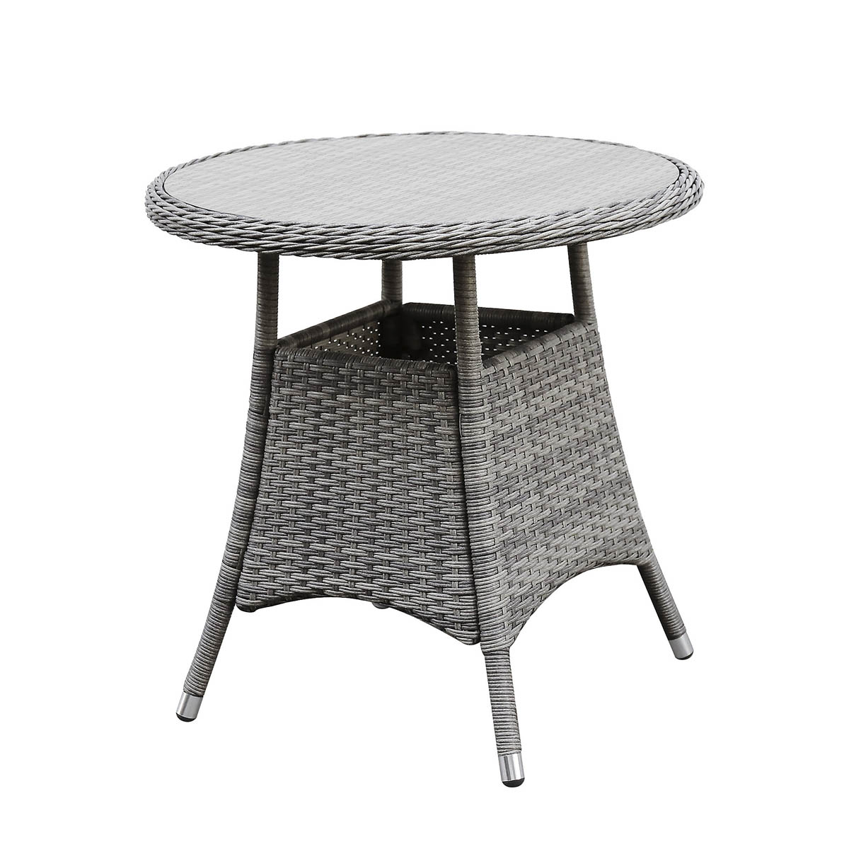Rattan Effect Dining Set 2 Seater Steeple Grey Stain Water Repellent Cushions - Image 3