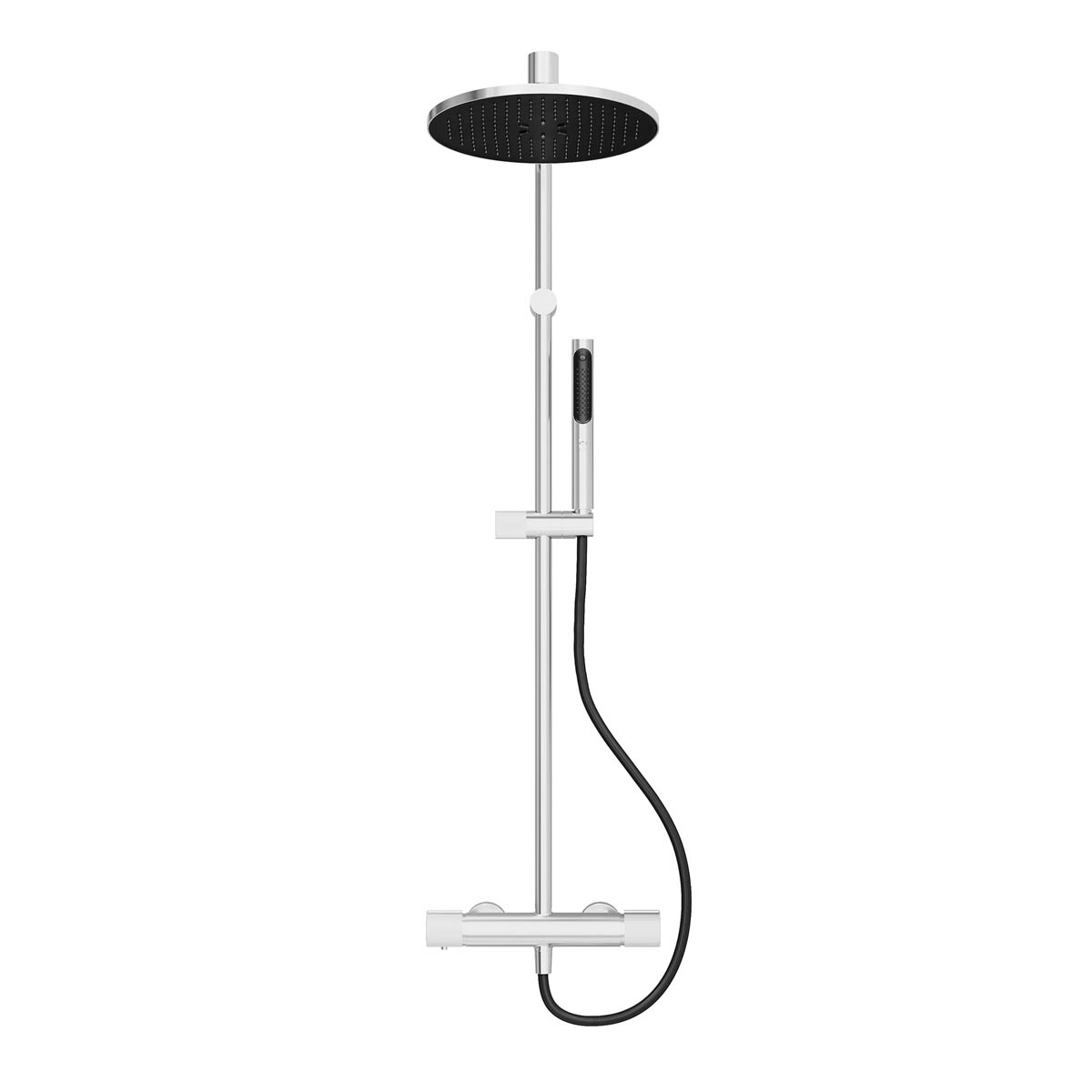 Bathroom Mixer Shower Multi Head Thermostatic Chrome Effect Round Modern - Image 1