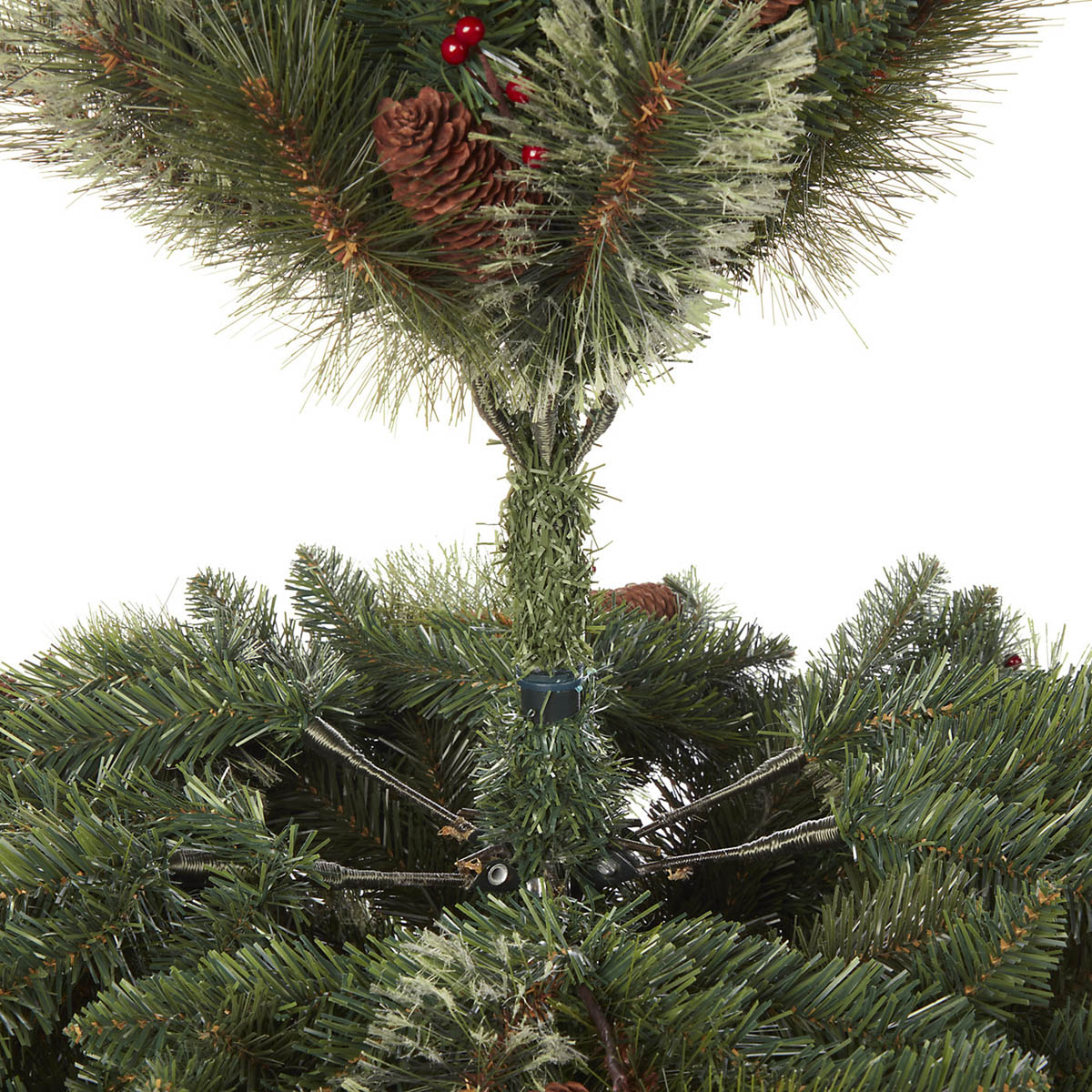 Christmas Tree 6ft Artificial Green Hinged Pre Decorated Berry Pine Cones Indoor - Image 3