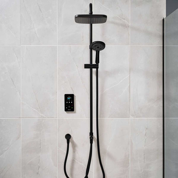 Triton Electric Shower 10.5kW 5 Spray Pattern Stainless Steel Matt Black - Image 2