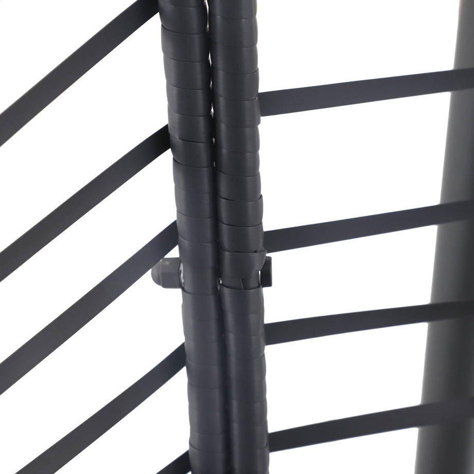 Hanging Egg Chair Garden Patio Dark Grey Metal Swing Outdoor Rattan Effect - Image 5