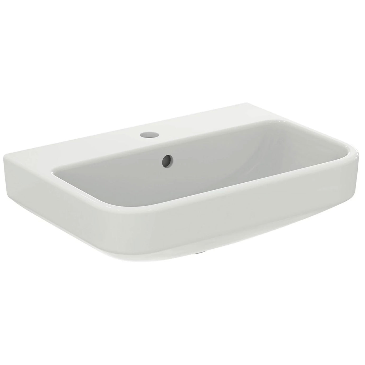Bathroom Basin Sink i.life S Wall Mounted 550mm Gloss White Rectangular Modern - Image 1