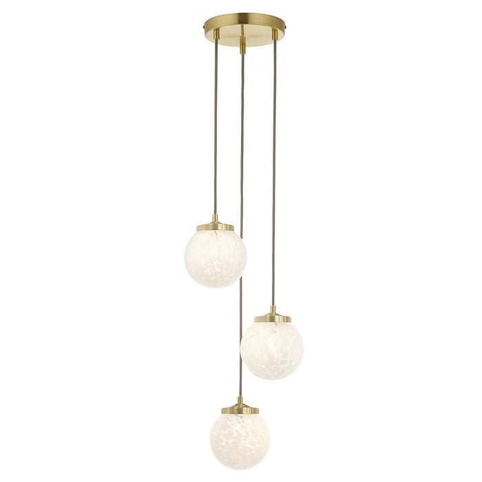 Pendant Ceiling Light Multi Arm 3 Way Gold Globe Shades Dimmable Adjustable - Image 3