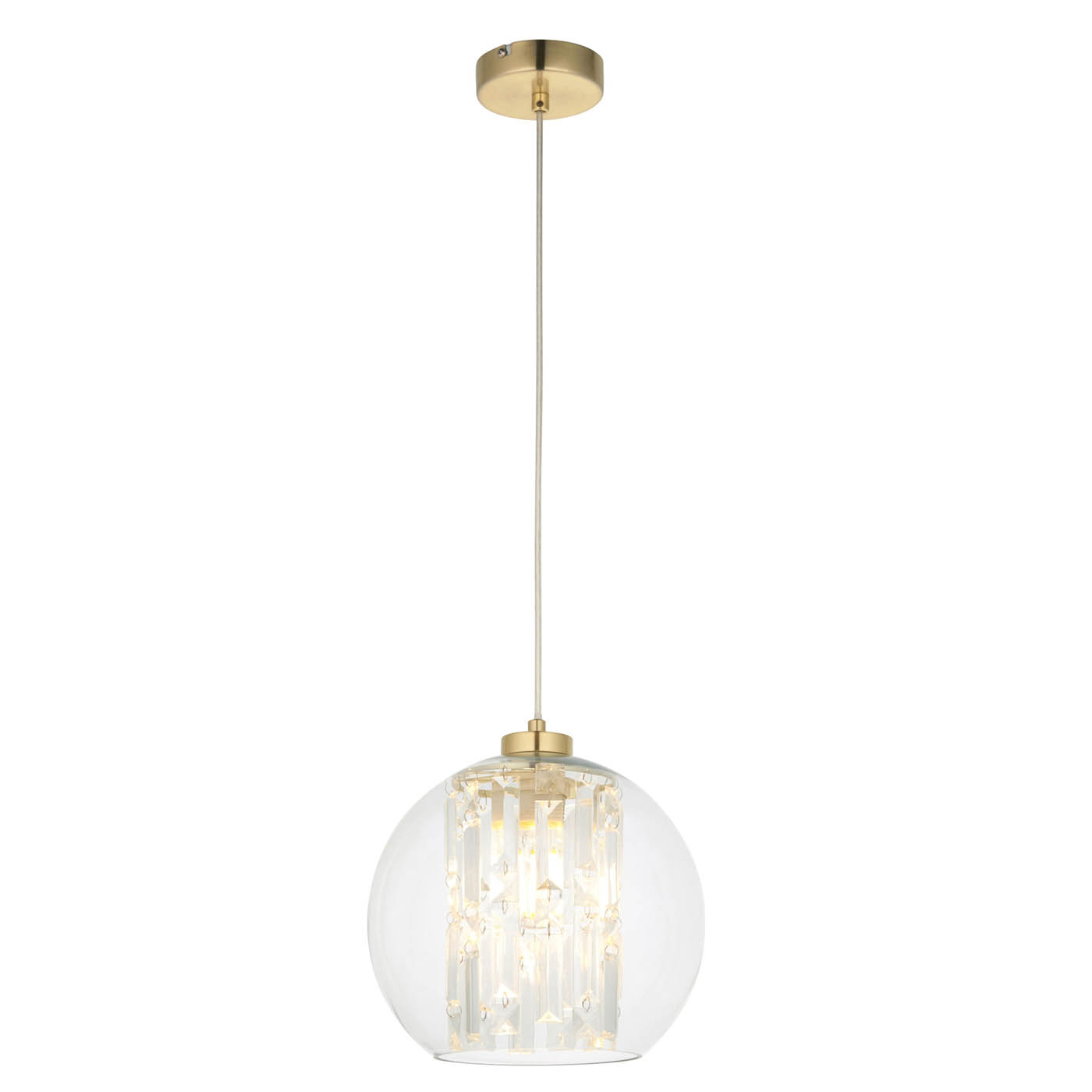 Pendant Ceiling Light Gold Clear Glass Shade Dimmable Adjustable Height 15W - Image 3