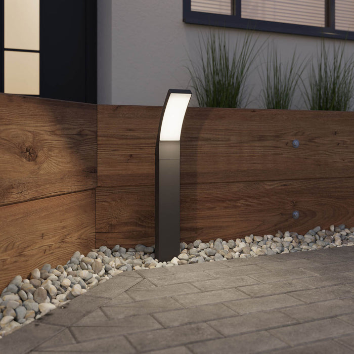 GoodHome Gambell Dark grey Mains-powered (wired) 1 lamp Integrated LED Outdoor Post light (H)600mm - Image 1