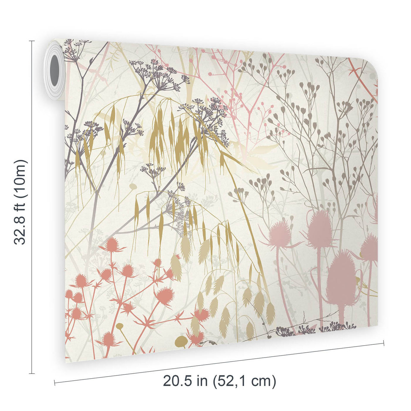 Clarissa Hulse Wallpaper Summer Border Matt Cream Pink Purple Smooth 5.2m² - Image 2