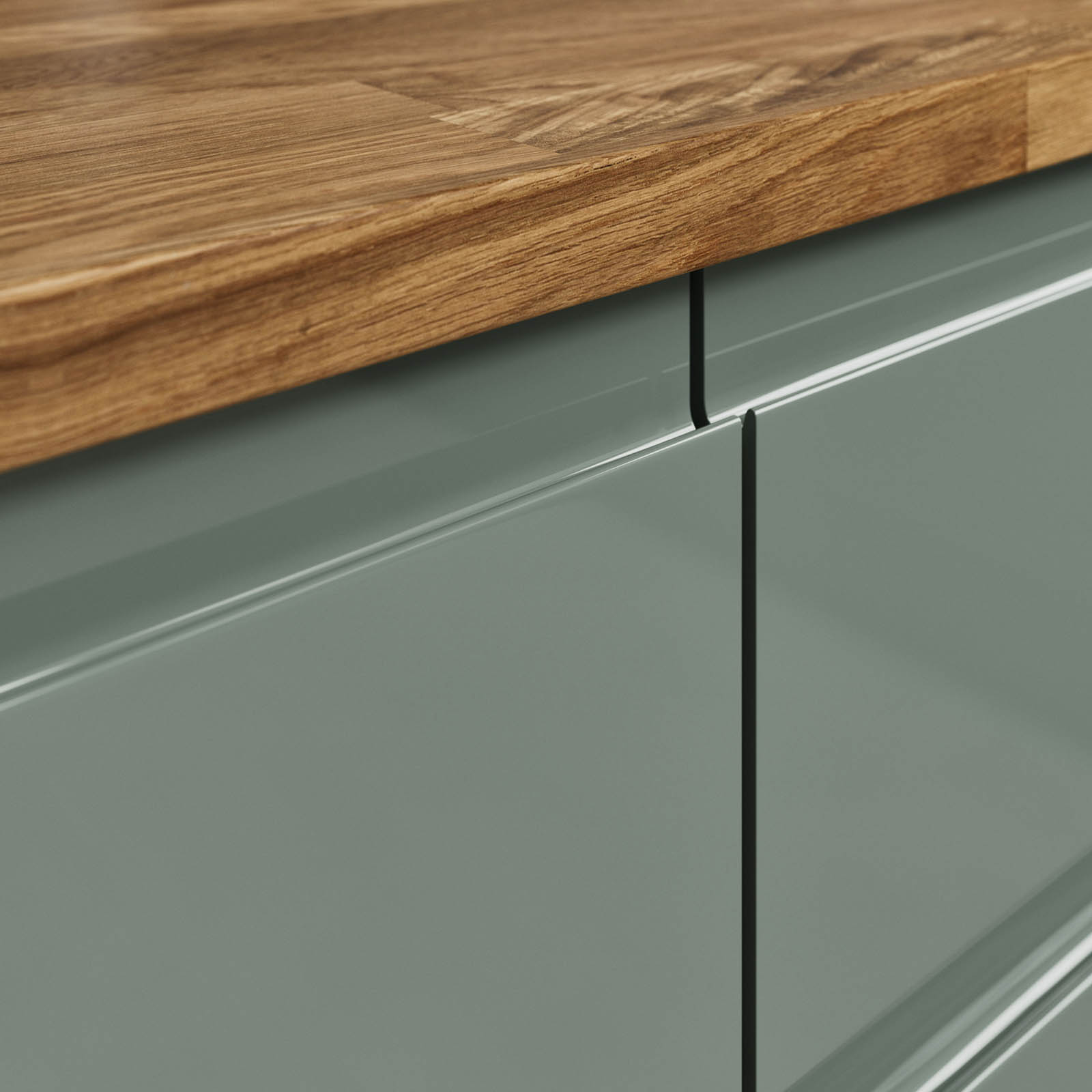 GoodHome Larder Cabinet door 70:30 Gloss reed green (W)600 (H)1287 (T)19mm - Image 4