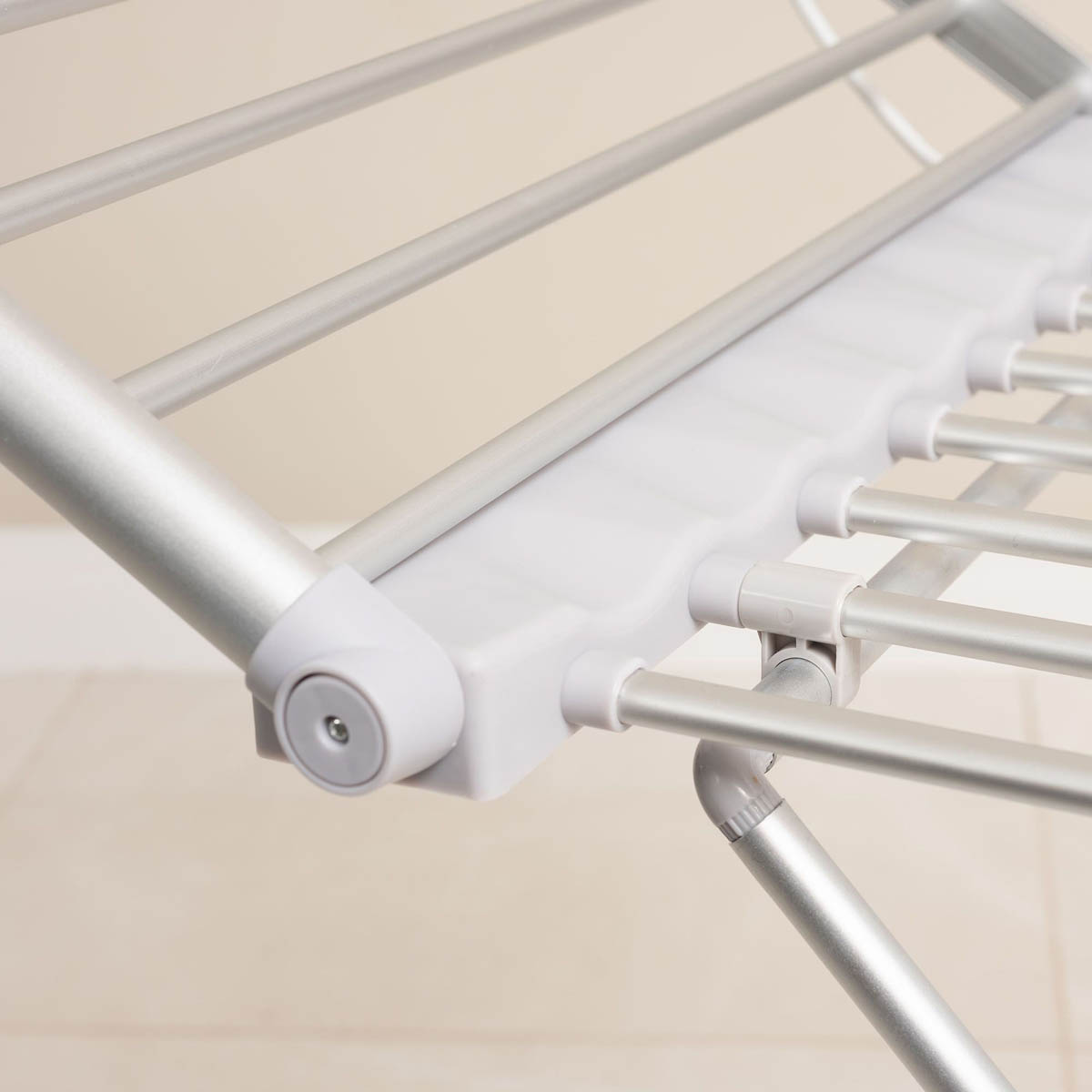 Addis Heated Airer Aluminium Plastic White Foldable (H)740mm (W)1460mm - Image 6