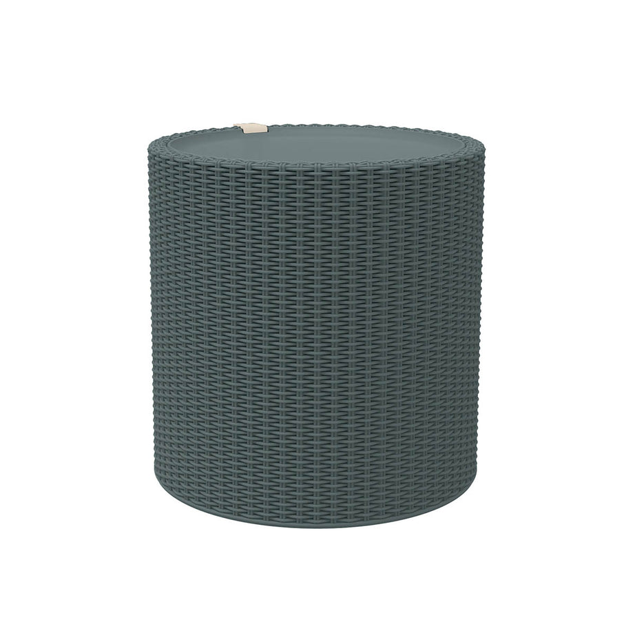 Keter Garden Stool Table Ice Cooler 39L Rattan Emerald Green Weather Resistant - Image 2